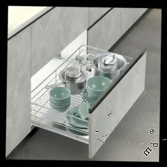 Accessoires de rangement de cuisine armoire tiroir tiroir panier fer Chrome armoire de cuisine étagère de rangement