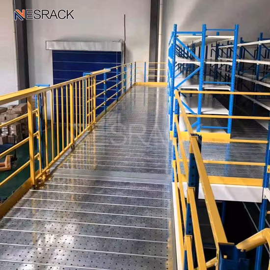 Mezzanine en acier soutenue par support résistant de stockage d'entrepôt